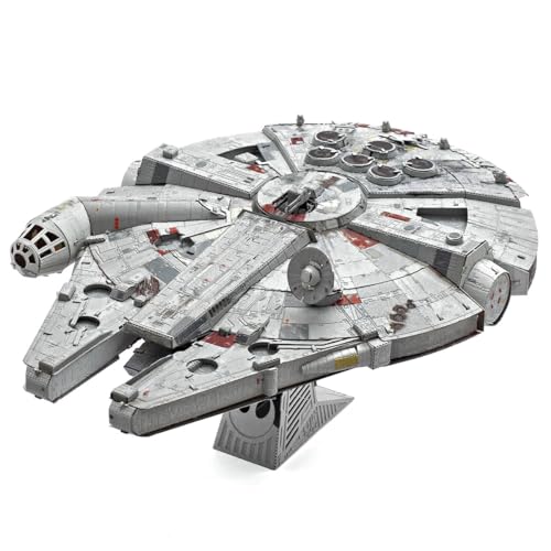 Fascinations ICX235 Metal Earth Metallbausätze - Star Wars Millenium Falcon™, lasergeschnittener 3D-Konstruktionsbausatz, 3D Metall Puzzle, DIY Modellbausatz mit 2.75 Metallplatinen, ab 14 Jahre von Metal Earth