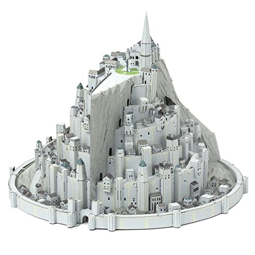 Fascinations ICX239 Metal Earth Metallbausätze - Herr der Ringe Minas Tirith Turm der Wacht, lasergeschnittener 3D-Konstruktionsbausatz,3D Metall Puzzle,DIY Modellbausatz, 4 Metallplatinen,ab 14 Jahre von Metal Earth