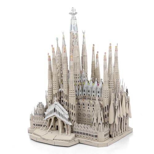 Fascinations ICX258 Metal Earth Metallbausätze - Architektur Sagrada Familia, lasergeschnittener 3D-Konstruktionsbausatz, 3D Metall Puzzle, DIY Modellbausatz mit 4 Metallplatinen, ab 14 Jahre von Metal Earth