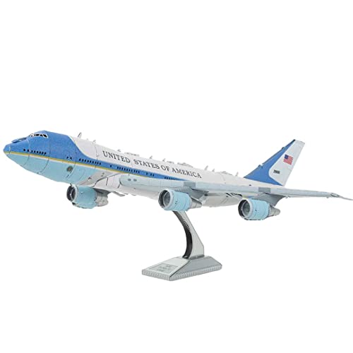 Fascinations ME1001 Metal Earth Metallbausätze - Flugzeug Boeing 747 Air Force One, lasergeschnittener 3D-Konstruktionsbausatz, 3D Metall Puzzle, DIY Modellbausatz mit 2.75 Metallplatinen, ab 14 Jahre von Metal Earth