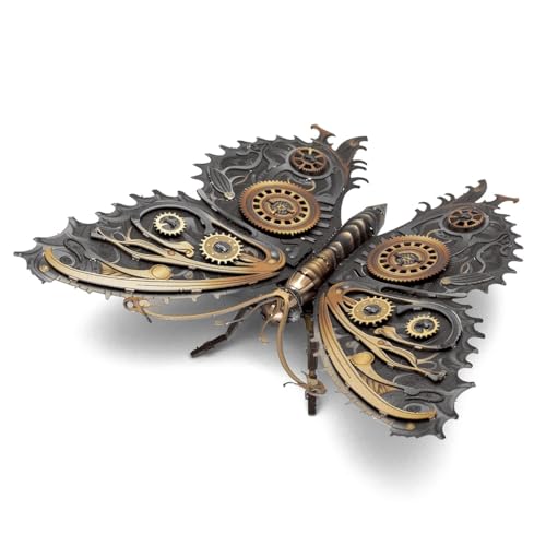Fascinations ME1021 Metal Earth Metallbausätze - Steampunk Schmetterling, lasergeschnittener 3D-Konstruktionsbausatz, 3D Metall Puzzle, DIY Modellbausatz mit 1.5 Metallplatinen, ab 14 Jahre Fascinations ME1021 Metal Earth Metallbausätze - Steampunk Schmetterling, lasergeschnittener 3D-Konstruktionsbausatz, 3D Metall Puzzle, DIY Modellbausatz mit 1.5 Metallplatinen, ab 14 Jahre von Metal Earth