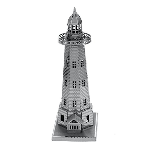 Fascinations MMS040 Metal Earth Metallbausätze - Leuchtturm Lighthouse, lasergeschnittener 3D-Konstruktionsbausatz, 3D Metall Puzzle, DIY Modellbausatz mit 1 Metallplatine, ab 14 Jahre von Metal Earth