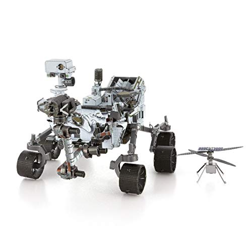 Fascinations MMS465 Metal Earth Mars Rover Perseverance & Ingenuity Helicopter, lasergeschnittener 3D-Konstruktionsbausatz, 3D Metall Puzzle DIY Modellbausatz 4.5 Metallplatinen, ab 14 Jahren von Metal Earth