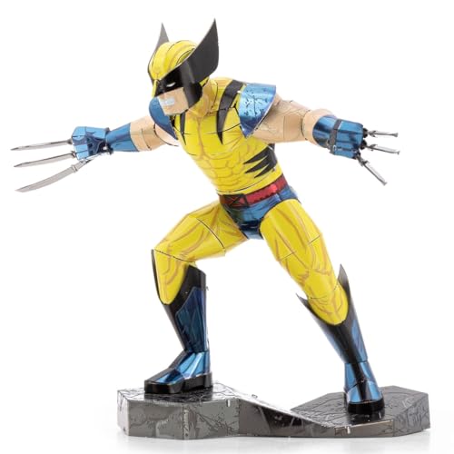 Fascinations MMS481 Metal Earth Metallbausätze - Marvel Wolverine, lasergeschnittener 3D-Konstruktionsbausatz, 3D Metall Puzzle, DIY Modellbausatz mit 3 Metallplatinen, ab 14 Jahre von Metal Earth