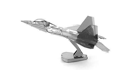 Fascinations MMS050 Metal Earth Metallbausätze - Jagdflugzeug Lockhead Martin F22 Raptor, lasergeschnittener 3D-Konstruktionsbausatz, 3D Metall Puzzle, DIY Modellbausatz, 1 Metallplatine, ab 14 Jahre von Metal Earth