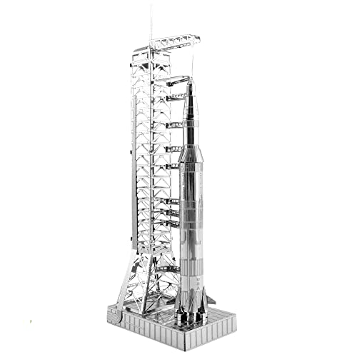 Metal Earth Fascinations MMS167 Metallbausätze - Apollo Saturn V mit Startrampe, lasergeschnittener 3D-Konstruktionsbausatz, 3D Metall Puzzle, DIY Modellbausatz mit 2 Metallplatinen, ab 14 Jahre Metal Earth Fascinations MMS167 Metallbausätze - Apollo Saturn V mit Startrampe, lasergeschnittener 3D-Konstruktionsbausatz, 3D Metall Puzzle, DIY Modellbausatz mit 2 Metallplatinen, ab 14 Jahre von Metal Earth