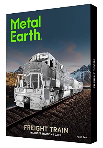 Metal Earth Fascinations Metallbausätze - Güterzug Freight Train, lasergeschnittener 3D-Konstruktionsbausatz, 3D Metall Puzzle, DIY Modellbausatz mit 5 Metallplatinen, ab 14 Jahre Metal Earth Fascinations Metallbausätze - Güterzug Freight Train, lasergeschnittener 3D-Konstruktionsbausatz, 3D Metall Puzzle, DIY Modellbausatz mit 5 Metallplatinen, ab 14 Jahre von Metal Earth
