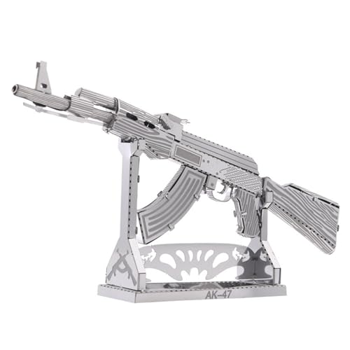 Metal Zone AK47 3D-Puzzle aus Metall, Modellbausatz AK47 Sturmgewehr zum Zusammenbauen, 3D-Metallpuzzle für Erwachsene, 11 x 1,8 x 5,8 cm von Metal Zone