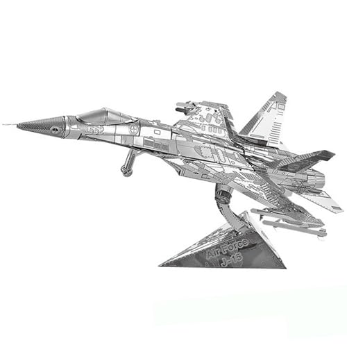 Metal Zone Air Force J-15 3D-Metallpuzzle Flugzeugmodell Kampfjagd 3D-Metallpuzzle Flugzeuge 3D-Metallpuzzle für Erwachsene 11,3 x 9 x 6,3 cm von Metal Zone