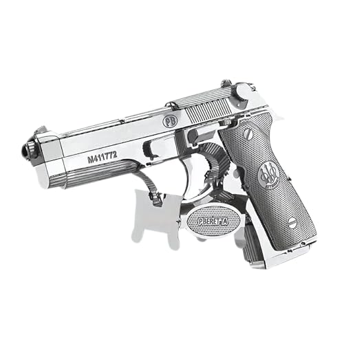 Metal Zone Beretta 92 3D-Puzzle aus Metall, 3D-Puzzle aus Metall, Pistole, 3D-Metallpuzzle für Erwachsene, 7,2 x 1,2 x 4,6 cm von Metal Zone