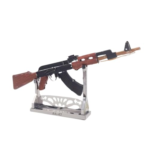 Metal Zone Color AK47 3D-Puzzle aus Metall, Modellbausatz AK47 Sturmgewehr zum Zusammenbauen, 3D-Metallpuzzle für Erwachsene, 11 x 1,8 x 5,8 cm von Metal Zone