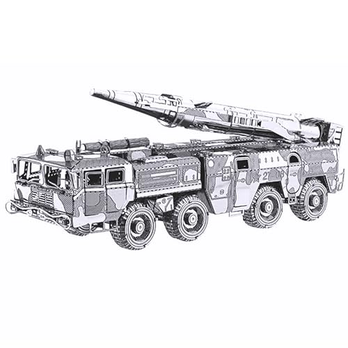 Metal Zone DF-11 Raketenwagen aus Metall, 3D-Puzzle, Raketenwerfer, 3D-Metallpuzzle für Erwachsene, 13,8 x 3,6 x 12,7 cm von Metal Zone