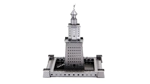 Metal Zone Leuchtturm von Alexandria, 3D-Puzzle, Metall, Modellbausatz aus Metall, 3D-Architektur-3D-Metallpuzzle für Erwachsene, 8,5 x 8,5 x 13,2 cm Metal Zone Leuchtturm von Alexandria, 3D-Puzzle, Metall, Modellbausatz aus Metall, 3D-Architektur-3D-Metallpuzzle für Erwachsene, 8,5 x 8,5 x 13,2 cm von Metal Zone