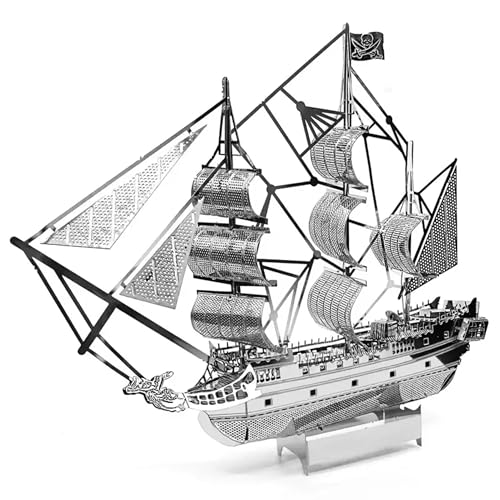 Metal Zone Piratenschiff, 3D-Puzzle, Metall, Piratenschiff, 3D-Metallpuzzle, 3D-Puzzle, Metall, für Erwachsene, 10 x 2 x 10 cm von Metal zone