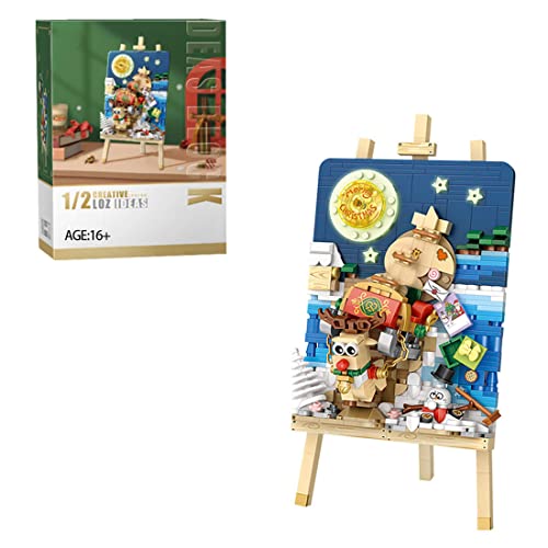 Metalakaer 2024 Weihnachtsdekorationen Geschenkbox Spielzeug Baukasten, Mini-Bausteine, DIY Weihnachtsschlitten Spielzeug Geschenk Set (646PCS) von Metalakaer