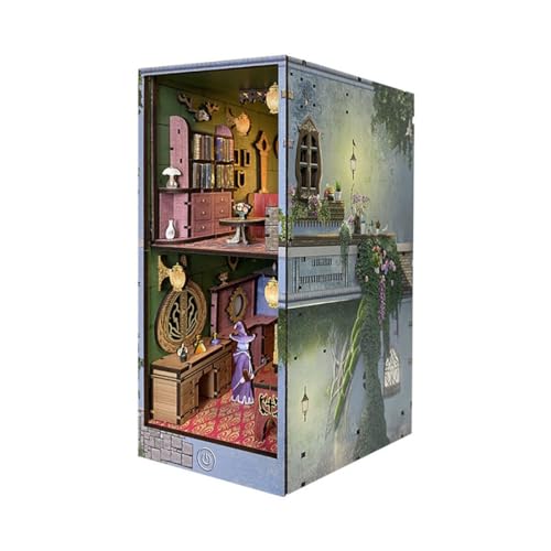 Metalakaer 3D Haus des Zaubertranks Holz Puzzle Buchstütze, Booknook Häuser Modellbausätze mit LED-Licht, Kreativität Geschenk für Unisex Erwachsene zum Bauen (Bausatz Version/177PCS) von Metalakaer