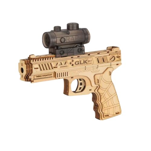 Metalakaer 3D Holz Puzzles für Erwachsene, 3D Holz Puzzles Desert Eagle Gun mit Hydrogel Ball Launcher, DIY Handmade Holz Bausätze für Erwachsene (Kit Version/54 PCS) von Metalakaer