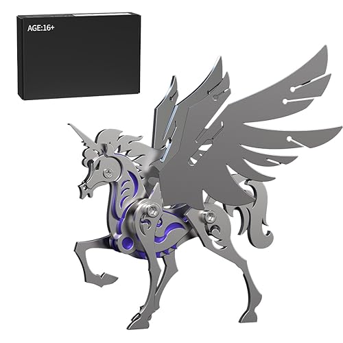 Metalakaer 3D Metall Puzzles für Erwachsene, Mechanische Einhorn Modell Kits, Steel Warcraft Collection Herausforderung Brain Teaser DIY Kunst Handwerk Dekoration Mini-Puzzles für Erwachsene-23 Stück von Metalakaer