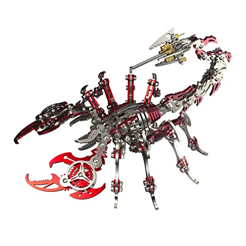 Metalakaer 3D Metallpuzzle für Erwachsene, Bunte Scorpion King Mechanische DIY Modellbaukästen, DIY STEM Spielzeug, Weihnachten & Geburtstag Geschenke (200PCS/Rot) von Metalakaer