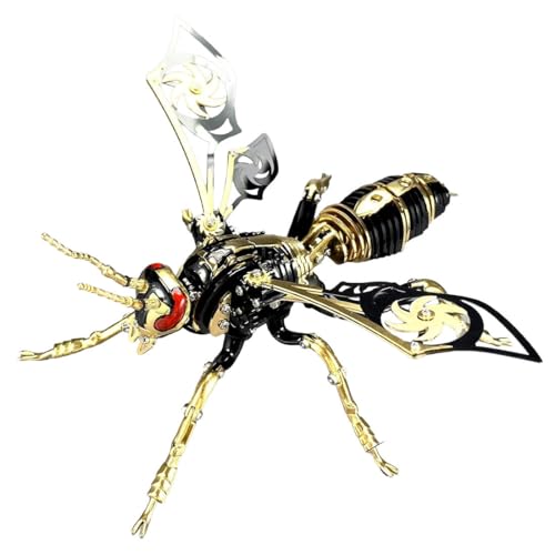 Metalakaer 3D Metallpuzzle für Erwachsene, Dunkelgold Mechanische Hummel Insekten Bausatz für Erwachsene, DIY Steampunk Insektenmodell Puzzle, Dekorationen, 340 Teile/Dark Gold von Metalakaer