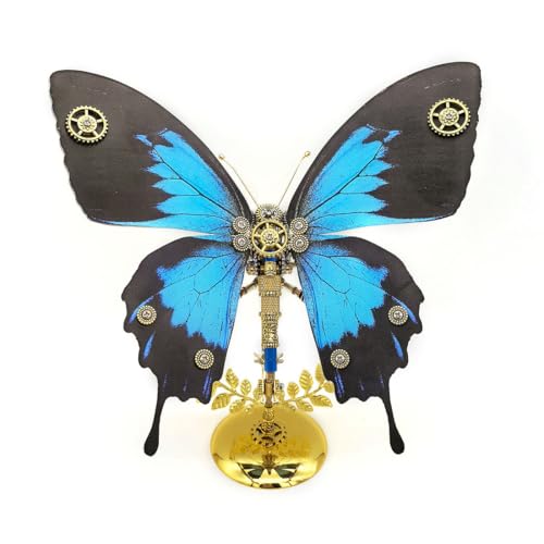 Metalakaer 3D Metallpuzzle für Erwachsene, Steampunk Paradise Swallowtail Schmetterling DIY Bausatz, 3D Puzzle mechanische Insekten Ornament, Große Geschenke für Erwachsene (150 PCS) von Metalakaer