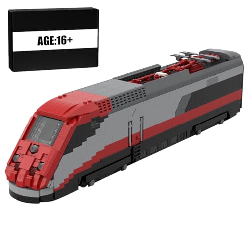 Metalakaer Dampf Lokomotive Bauen Blocksatz für Erwachsene, Italienische FS Klasse ETR 500 Lokomotive Display Kit für Geschenk Verschenken (Statische Version/1293PCS) von Metalakaer