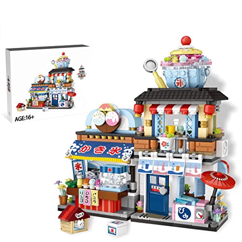 Metalakaer Ice Drink Shop Japanische Street View Bauklötze, Mini DIY Bauklötze Modell Spielzeug Kit, Geschenke für Jugendliche und Erwachsene - 668 Teile von Metalakaer