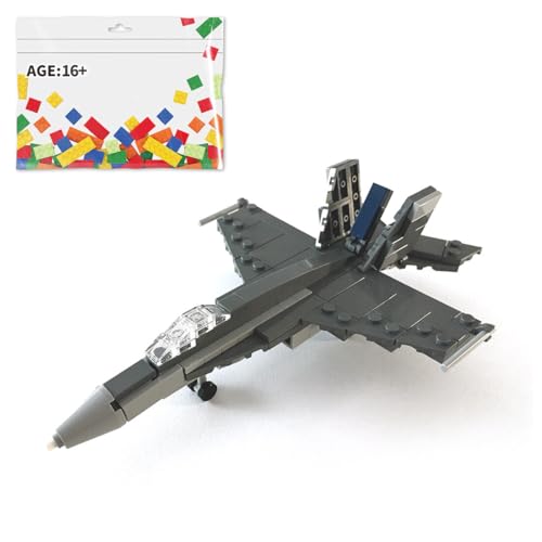 Metalakaer Militärflugzeug Blockspielzeug Set, F/18 Kampfjet Modell für Jungen und Mädchen, Selbstbau Flugzeug - 151 Teile von Metalakaer