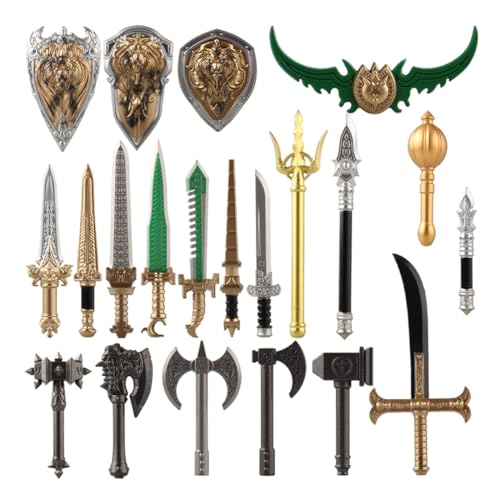 Metalakaer Military Weapons Set Rüstung Weapon Set, 21 Pieces Medieval Soldiers Weapons Accessory Pack Kits von Metalakaer