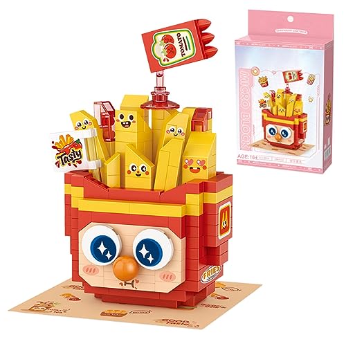 Metalakaer Mini-Bauklötze Set, Happy Fries Model Assembly Toy Household Ornament Building Blocks Set (250+PCS) von Metalakaer