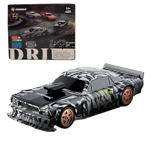 Metalakaer RC Sport Renn Drift Auto, 1/43 Maßstab 2.4G 15KM/H Vollproportionales RC Mini Race Car Drift Car Modell mit Driftreifen (Gyroskop RTR Version) von Metalakaer