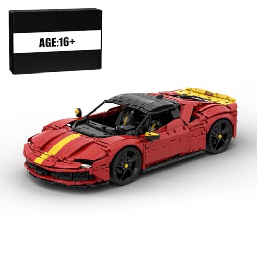 Metalakaer Super Sportwagen Baukasten, 1/8 Scale SF-90 Sports Car Tech Assembly Toy Building Blocks Set, Fahrzeugbau Spielzeug, Geschenk für Erwachsene und Jugendliche (4626PCS) von Metalakaer