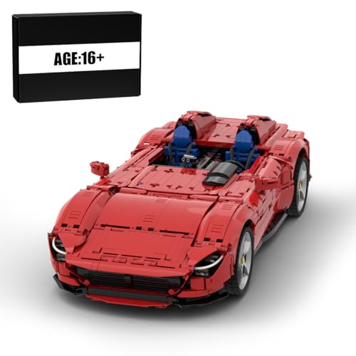 Metalakaer Supercar Modellbausatz, 1/8 Maßstab SP-2 Sportwagen Tech Assembly Toy Building Kit Racing Sports Sammlermodell, Sportfahrzeug-Bauspielzeug für Erwachsene und Teenager (4033PCS) von Metalakaer