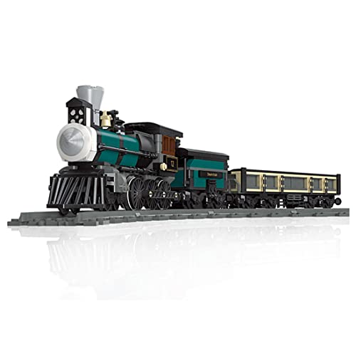 Metalakaer Technik Zug Retro Dampflok Modell Bausteine Set, 560 Teile Dampflokomotive Bausatz mit Eisenbahn, City Güterzug Bausteine, Kreative Geschenke für Erwachsene von Metalakaer