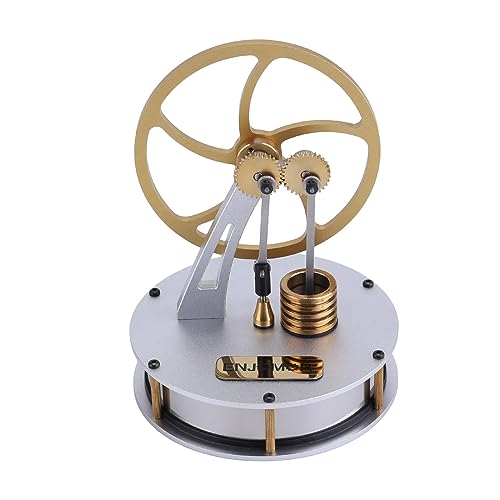 Metalakaer γ-Typ Gas Verdrängung Kolben Typ Stirling Motor Metall Getriebe Wärme Motor Modell, EIN Geschenk für den Metallmotor-Enthusiasten - Golden von Metalakaer