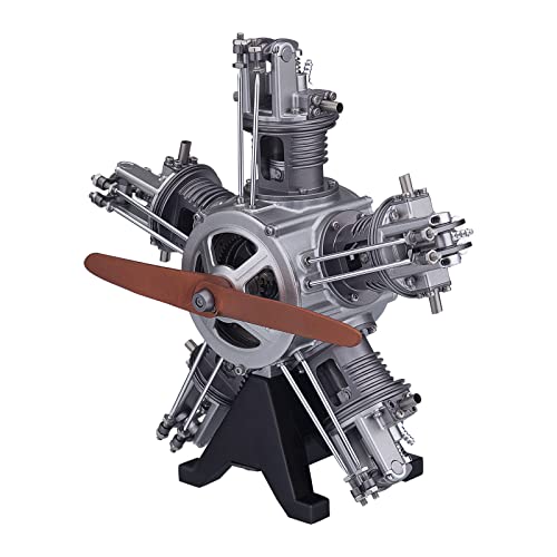 Metalakaer Verbrennungsmotor Modell, 1:6 Fünf-Zylinder Viertakt Radialmotor Modell, Physik Experimentierkasten für Erwachsene (230+PCS) von Metalakaer