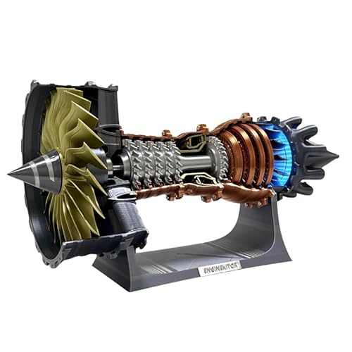 Großer TR900 Turbofan-Motor-Modellbausatz mit einstellbarer Geschwindigkeit und blauer LED-Beleuchtung – 48 cm A380 Modellbausatz für Luftfahrt-Enthusiasten von Metalkitor