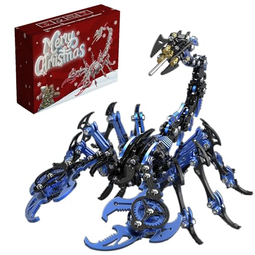 Metalkitor Skorpion 3D-Metall-Puzzles-Kits für Erwachsene – 454 Teile – Mechanische Montagemodelle – 4 Stunden zum Bauen – ideale und Schreibtischdekorationen (Blau Schwarz) von Metalkitor