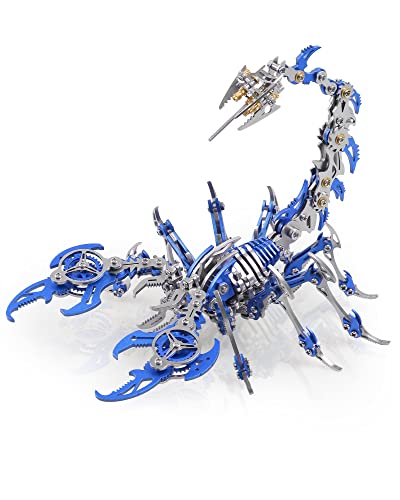 Metalkitor Skorpion 3D Metall Puzzles Kits für Erwachsene Teens - 454 Teile - Mechanische Montagemodelle - 4 Stunden Bauen - Ideal für Geschenke und Dekorationen (blau) von Metalkitor