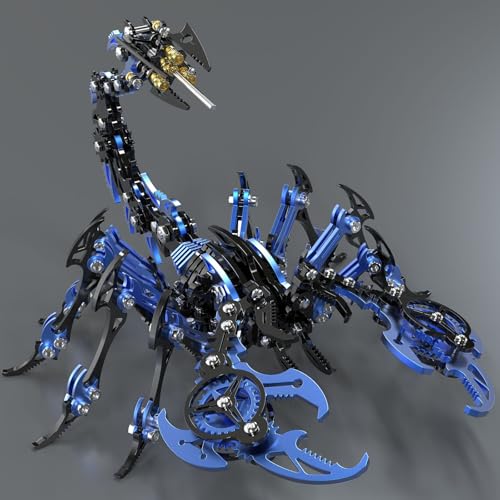 Metalkitor Skorpion 3D-Metall-Puzzles-Kits für Erwachsene und Jugendliche – 454 Teile – Mechanische Montage Modelle – 4 Stunden zum Bauen – Ideal für Geschenke und Dekorationen (Blau und Schwarz) von Metalkitor