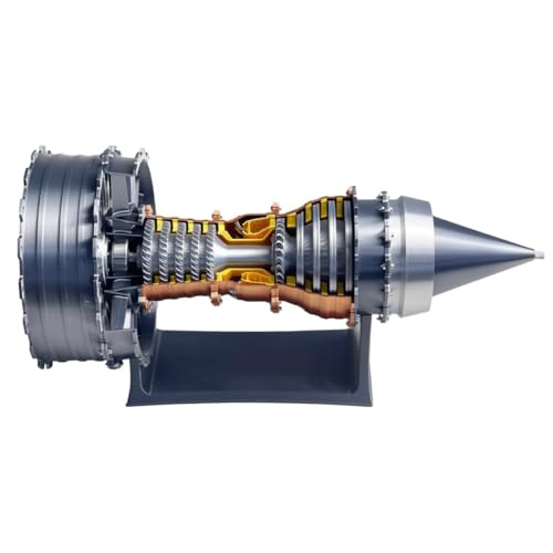 TR900 Großer bunter Turbofan-Motor-Modellbausatz mit einstellbarer Geschwindigkeit und blauer LED-Beleuchtung, 47 cm Luftfahrtmodell von Metalkitor