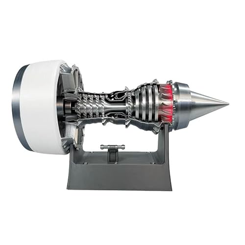 TR900 Turbofan Motor Modellbausatz - Wiederaufladbares Flugzeugmotormodell mit weißem Gehäuse, LED-Leuchten, variabler Geschwindigkeitsregelung, DIY Pusher Turbofan für Sammler & Hobbyisten von Metalkitor