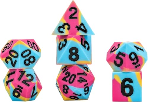 FanRoll 16 mm Pride Sharp Edge Silikon-Gummi-Poly-Würfel-Set: Pansexual FanRoll 16 mm Pride Sharp Edge Silikon-Gummi-Poly-Würfel-Set: Pansexual von Metallic Dice Games