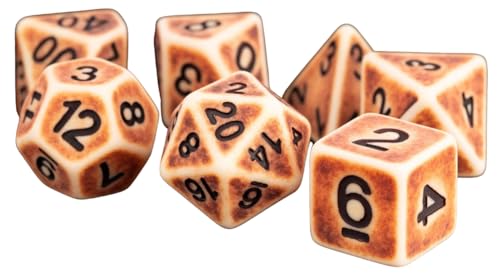 FanRoll Würfel-Set, 16 mm, Kunstharz, antikes Braun, gefangenes Frost, polyedrisches Würfel-Set, Dungeons and Dragons, D&D, DND, TTRPG, enthält 7 Würfel, D4, D6, D8, D10, D12, D20, D% FanRoll Würfel-Set, 16 mm, Kunstharz, antikes Braun, gefangenes Frost, polyedrisches Würfel-Set, Dungeons and Dragons, D&D, DND, TTRPG, enthält 7 Würfel, D4, D6, D8, D10, D12, D20, D% von Metallic Dice Games