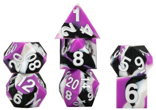 FanRoll by Metallic Dice Games 16 mm Stolz, scharfe Kanten, Silikonkautschuk, Poly-Würfel-Set: Asexuell von Metallic Dice Games