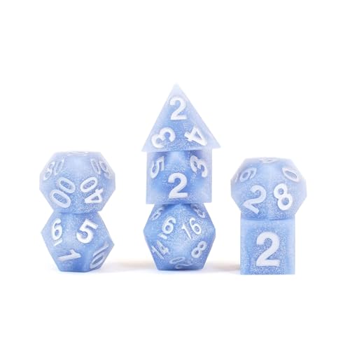 FanRoll by Metallic Dice Games 16 mm scharfe Kanten Silikon Gummi Poly DND Würfel-Set: Gletschermutz, Rollenspiel-Würfel für Dungeons and Dragons von Metallic Dice Games