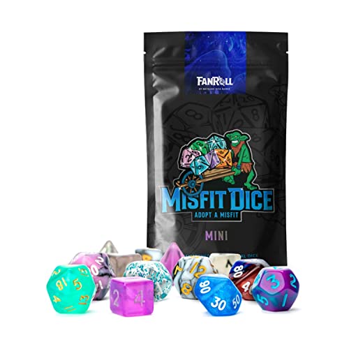 FanRoll by Metallic Dice Games Mystery Misfit Mini-polyedrische Würfel (2 Set, 28 Würfel) von Metallic Dice Games