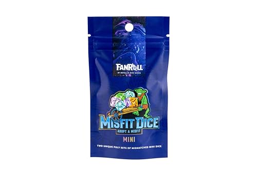 FanRoll by Metallic Dice Games Mystery Misfit Mini-Polyedrische Würfel (2 Sets pro Beutel, 14 Mini-Würfel) von Metallic Dice Games