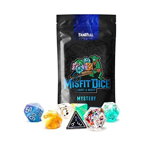 FanRoll by Metallic Dice Games Mystery Misfit polyedrisches Würfel-Set, 7 Würfel (2er-Set, 14 Würfel) von Metallic Dice Games