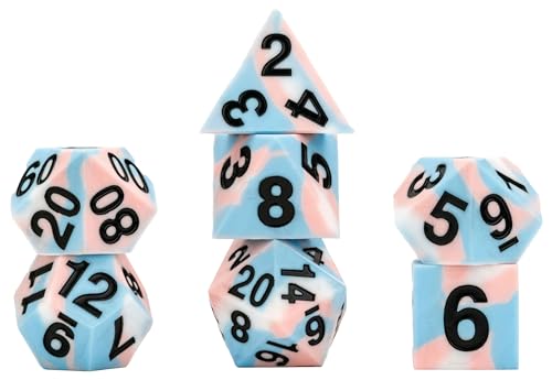 FanRoll by Metallic Dice Games Würfel-Set mit scharfen Kanten, Silikon, Gummi, 16 mm, Transgender von Metallic Dice Games